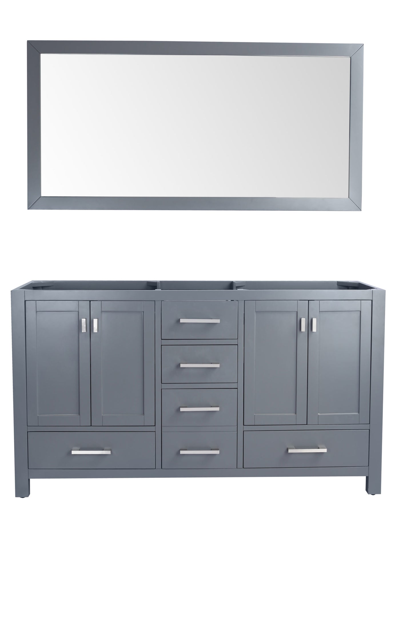 Laviva Wilson 313ANG-60, Double Sink 60" Bath Cabinet, Grey, White