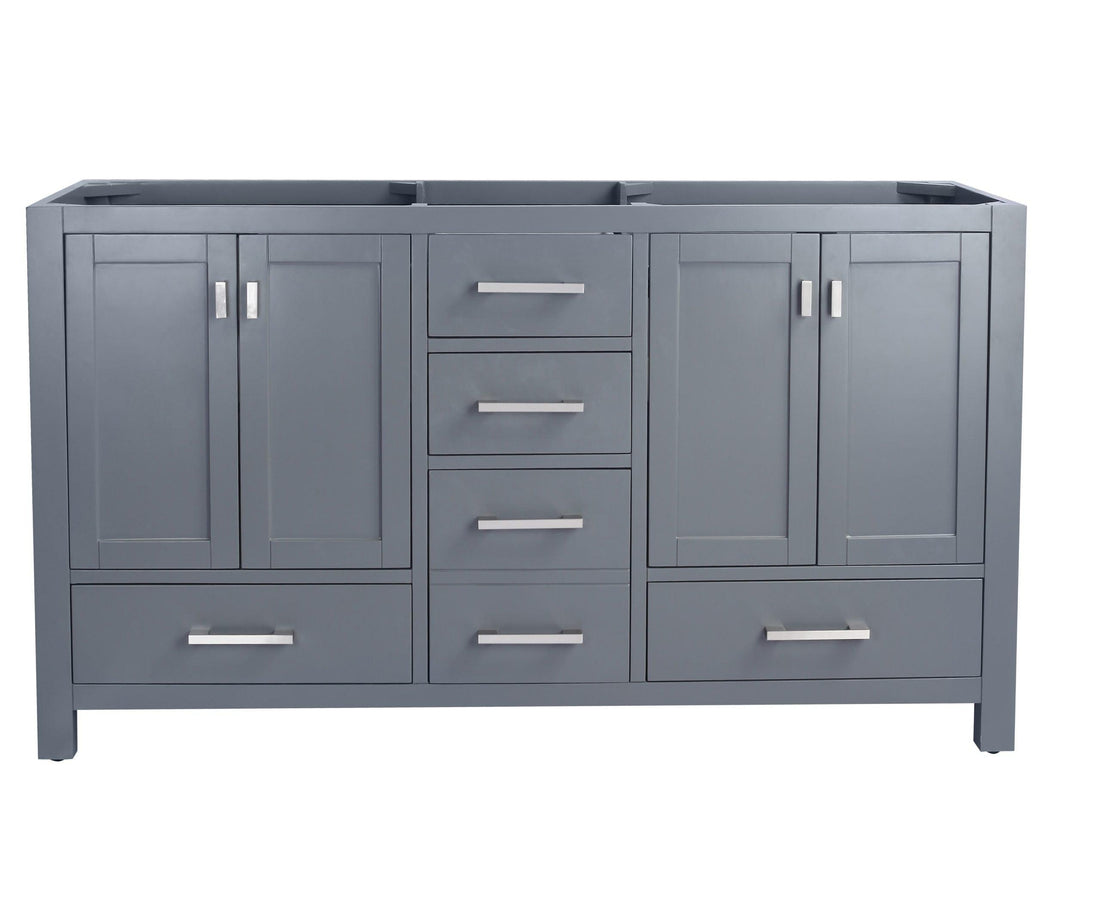 Laviva Wilson 313ANG-60G, Double Sink 60" Bath Cabinet, Grey