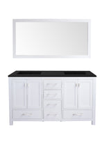 Load image into Gallery viewer, Laviva Wilson 313ANG-60W-MB, 60&quot; White Double Sink Bathroom Vanity Set Matte Black Top