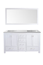 Load image into Gallery viewer, Laviva Wilson 313ANG-60W-MW, 60&quot; White Double Sink Bathroom Vanity Set Matte White Top