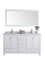 Load image into Gallery viewer, Laviva Wilson 313ANG-60W-WC, 60&quot; White Double Sink Bathroom Vanity Set White Carrara Top