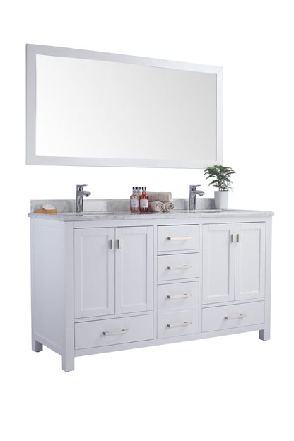 Laviva Wilson 313ANG-60W, 60" White Double Sink Bathroom Vanity Set