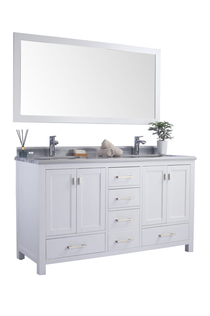 Laviva Wilson 313ANG-60W, 60" White Double Sink Bathroom Vanity Set