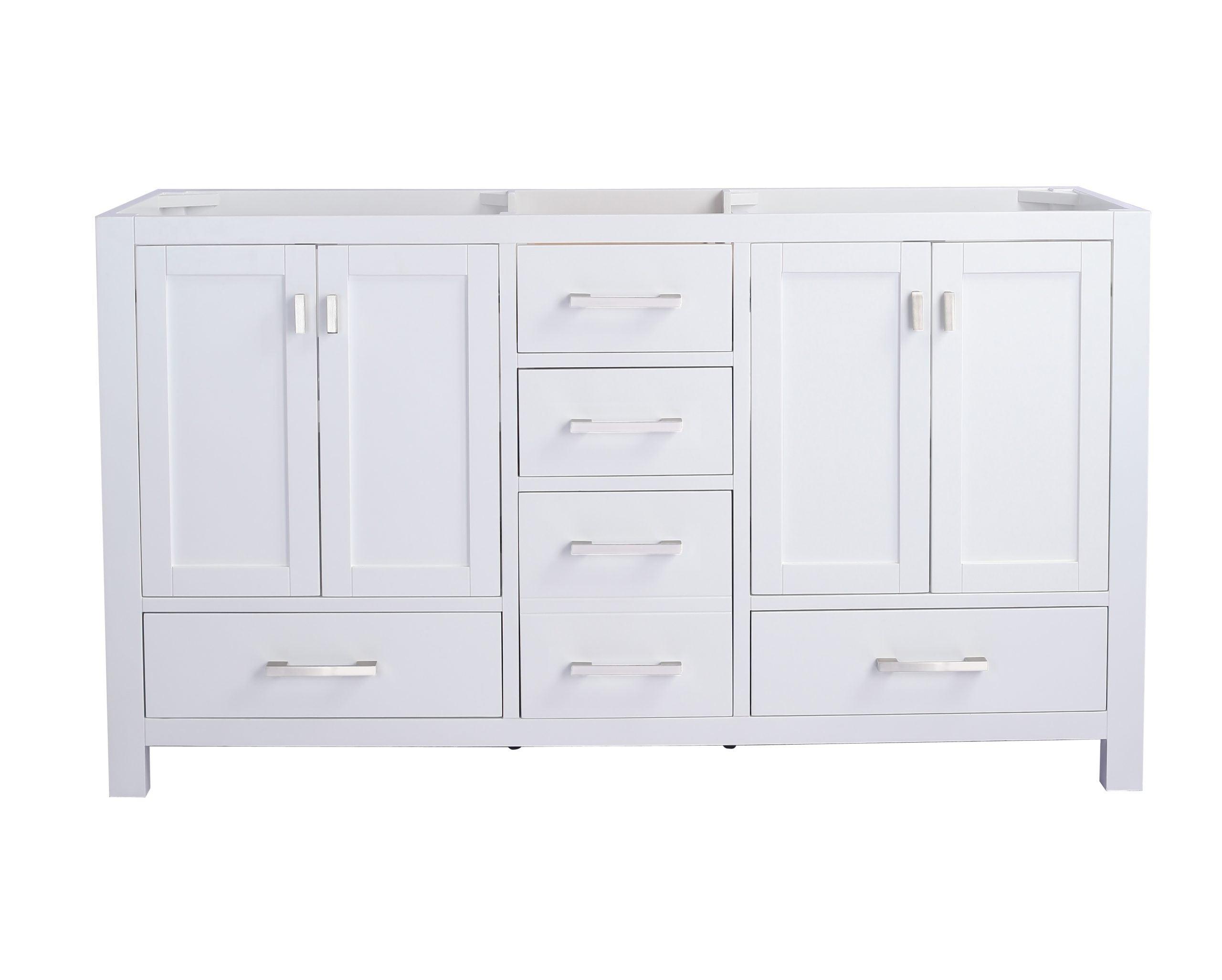 Laviva Wilson 313ANG-60W, Double Sink 60" Bath Cabinet, White