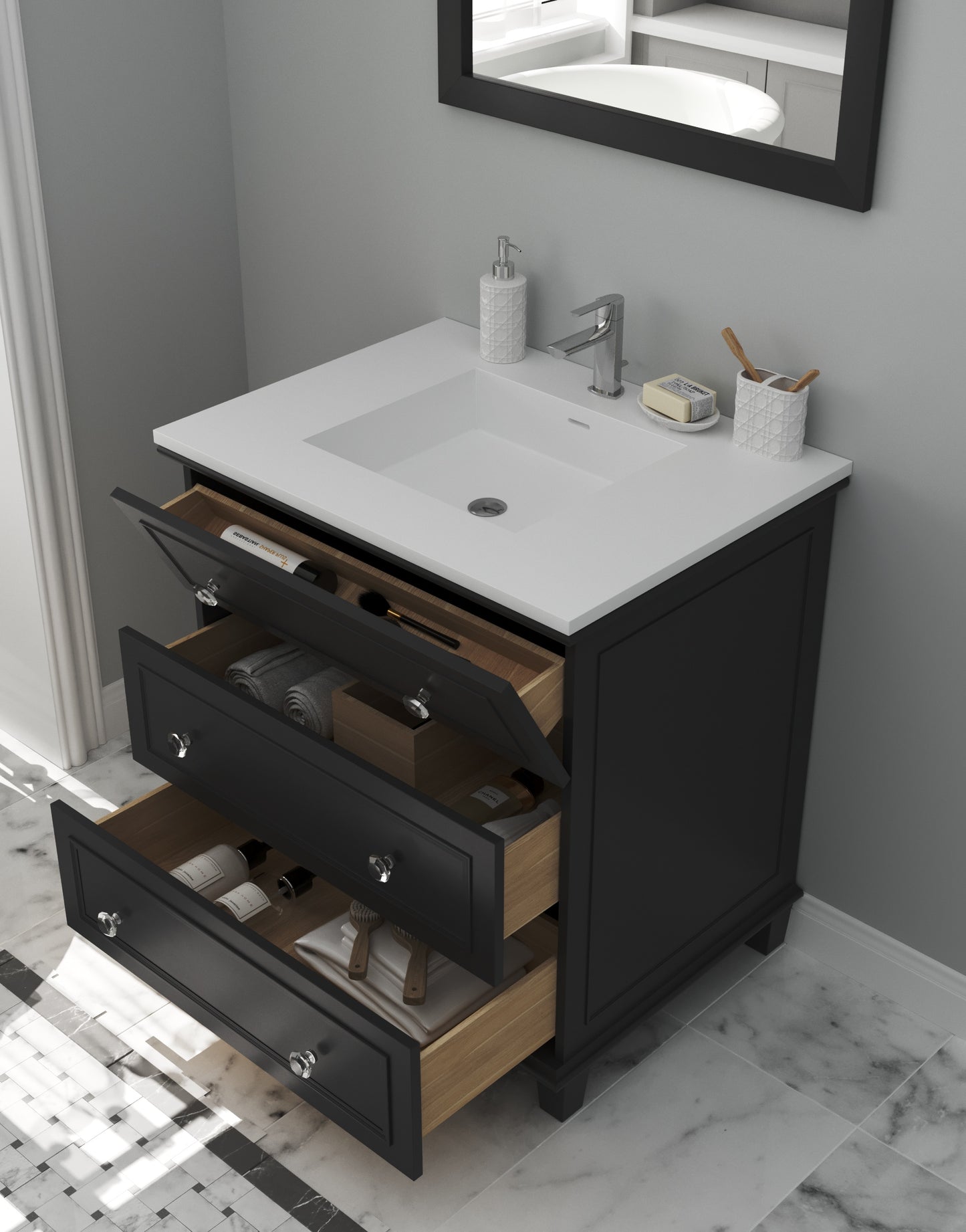 Laviva Luna 30" Espresso Bathroom Vanity Set