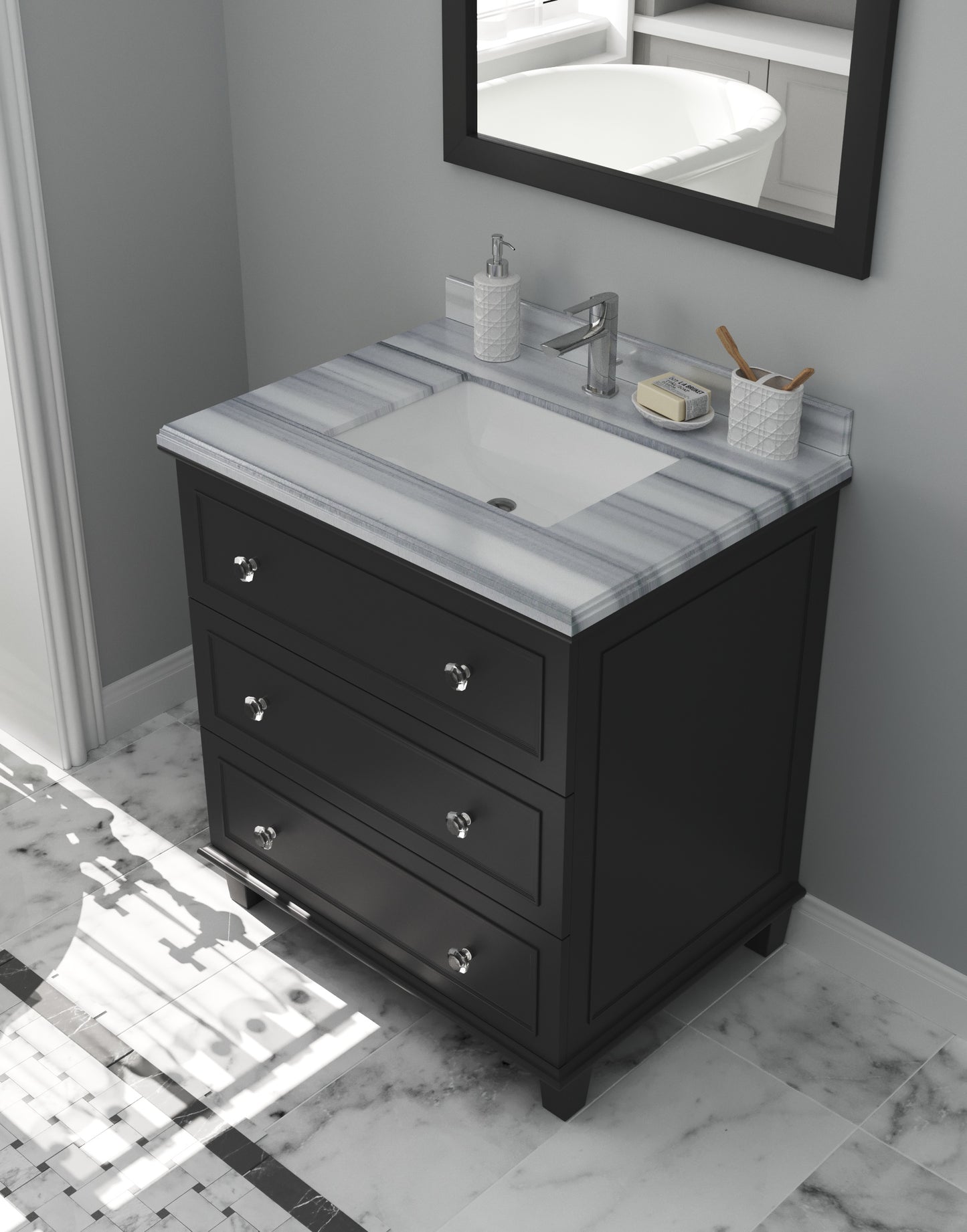 Laviva Luna 30" Espresso Bathroom Vanity Set