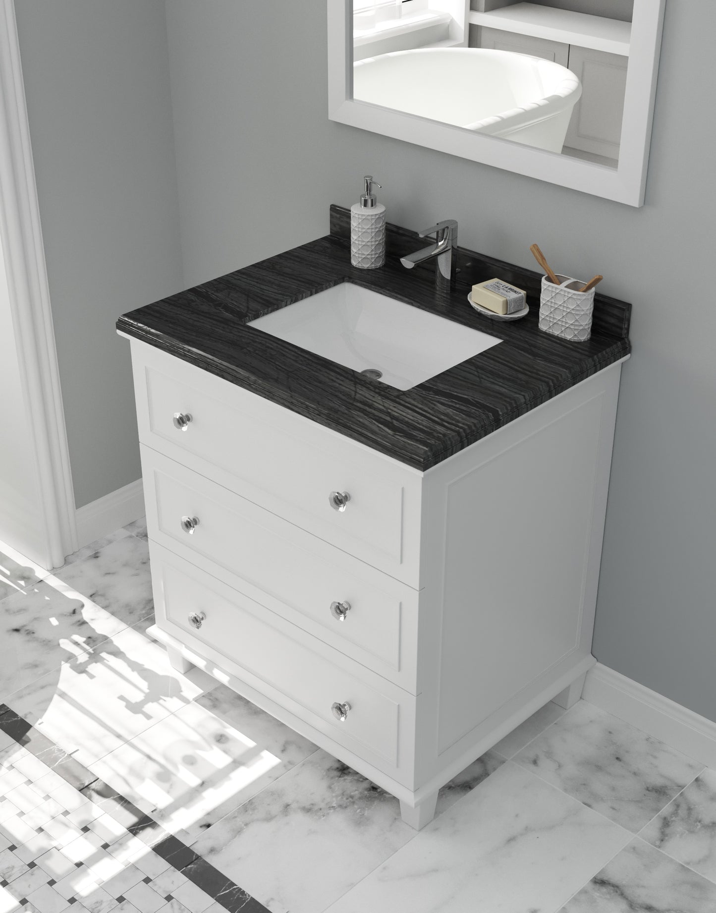 Laviva Luna 30" White Bathroom Vanity Set