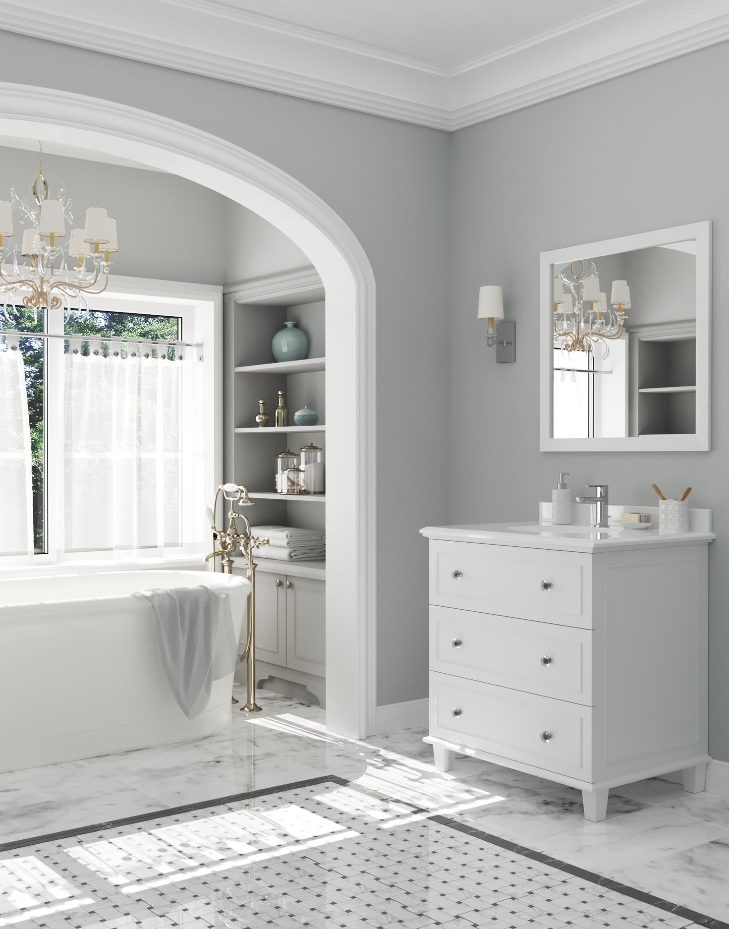 Laviva Luna 30" White Bathroom Vanity Set