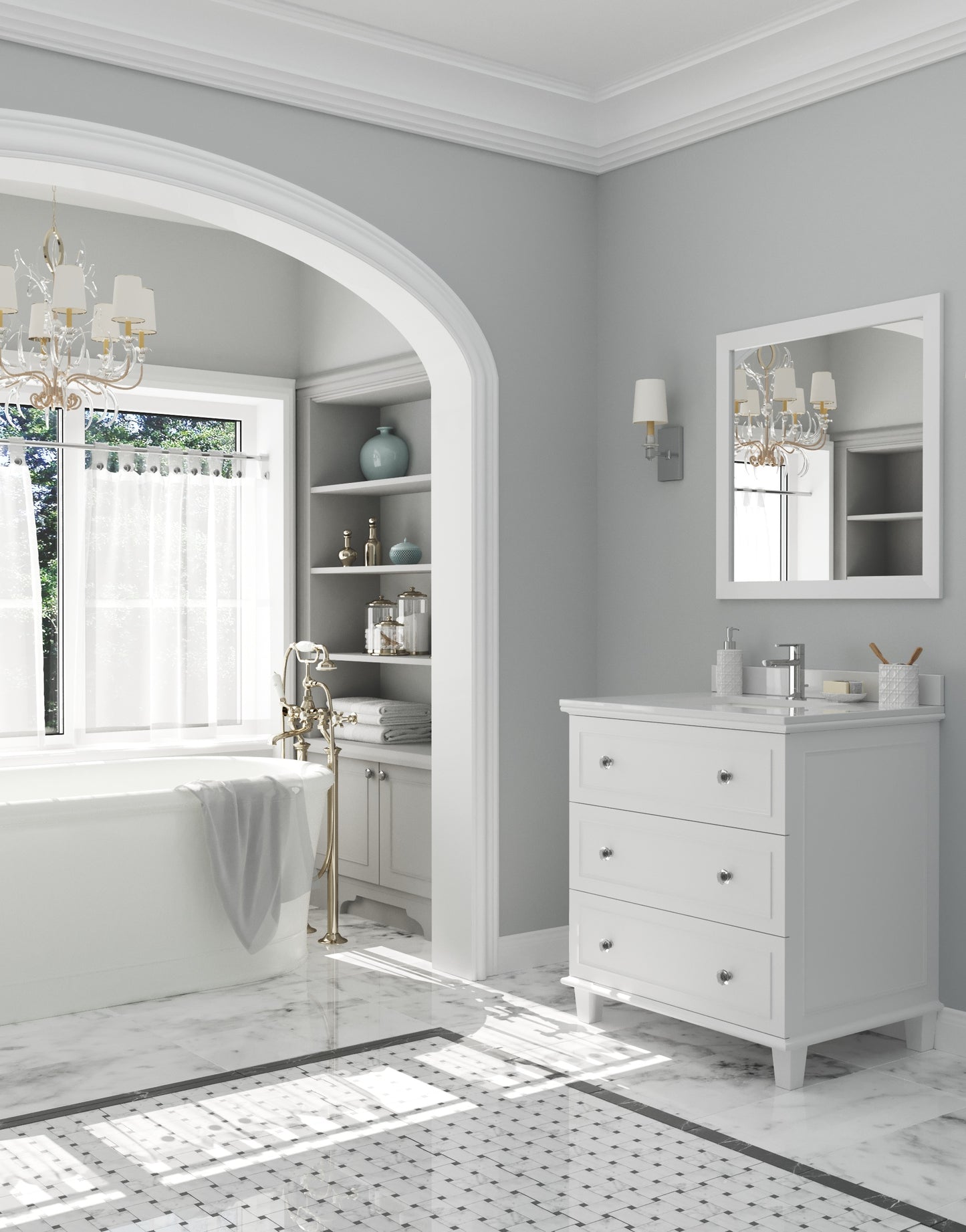 Laviva Luna 30" White Bathroom Vanity Set