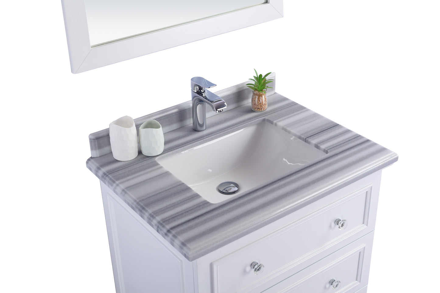 Laviva Luna 30" White Bathroom Vanity Set