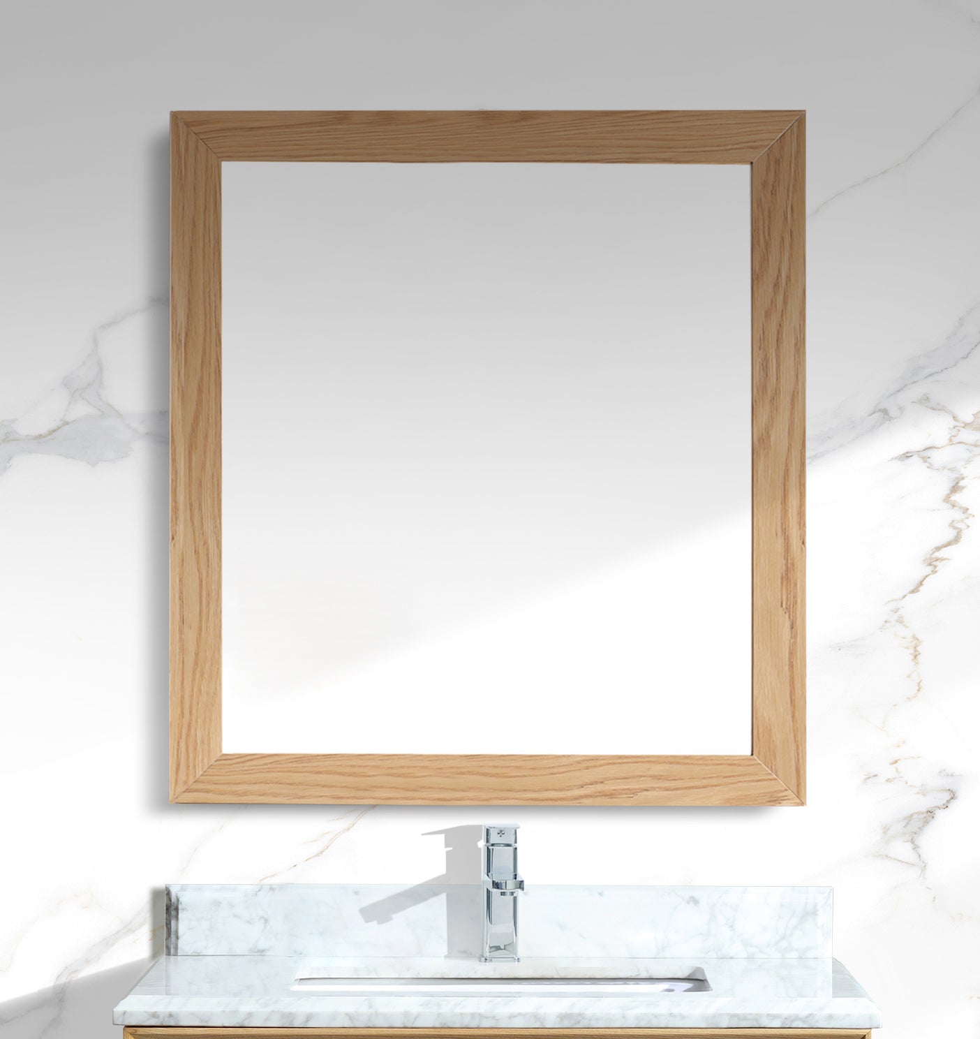 Sterling 30" 313FF-3030CO Framed Square California White Oak Mirror 2