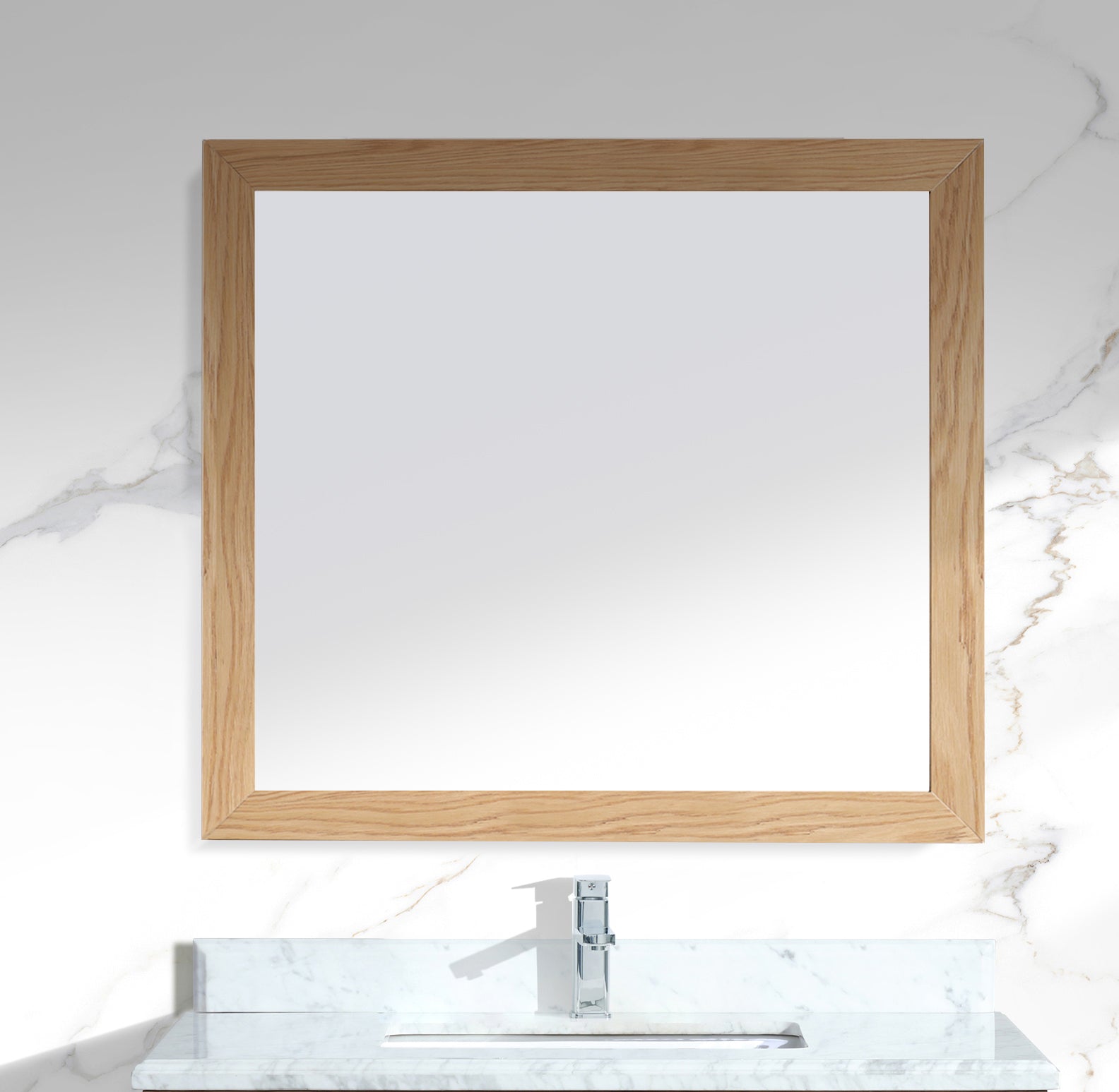 Sterling 36" 313FF-3630CO Framed Rectangular California White Oak Mirror 2