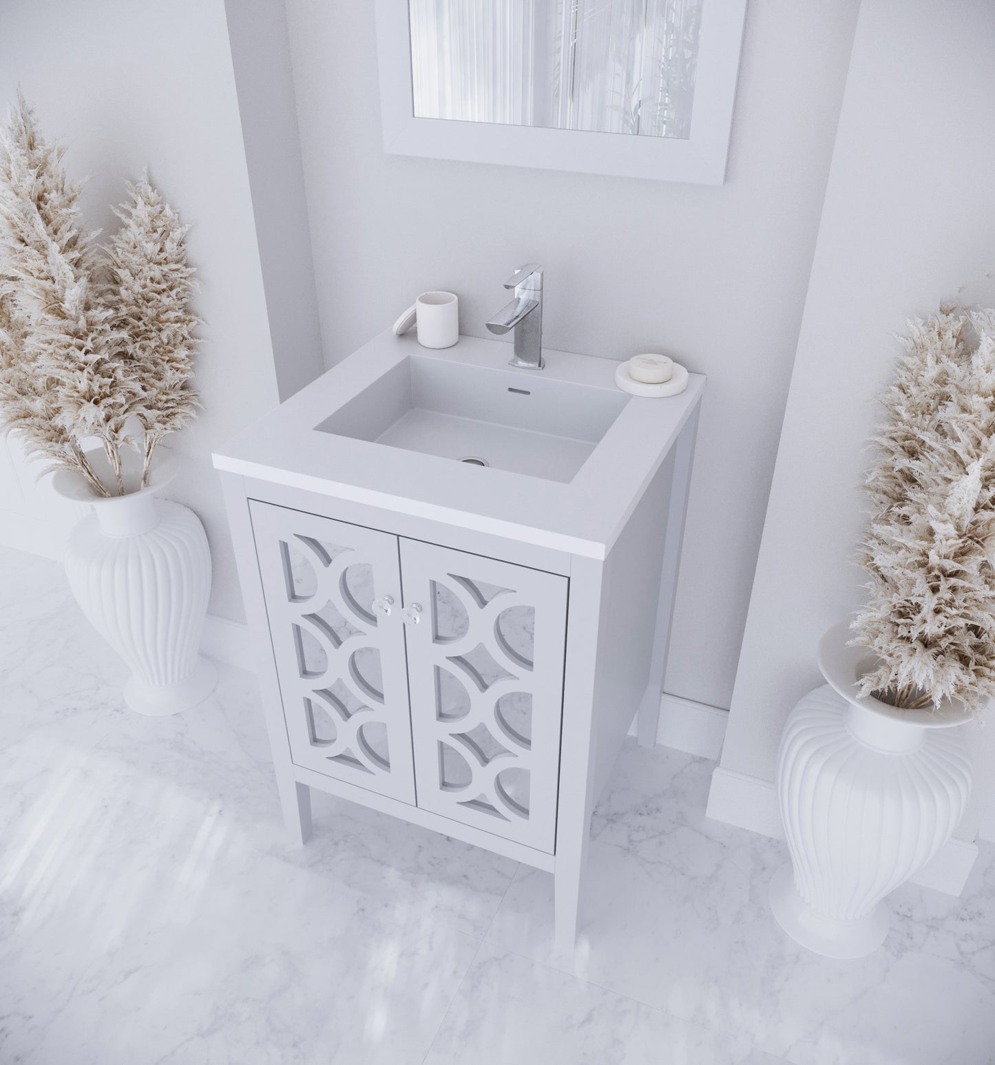 Laviva Mediterraneo 24" White Bathroom Vanity Set