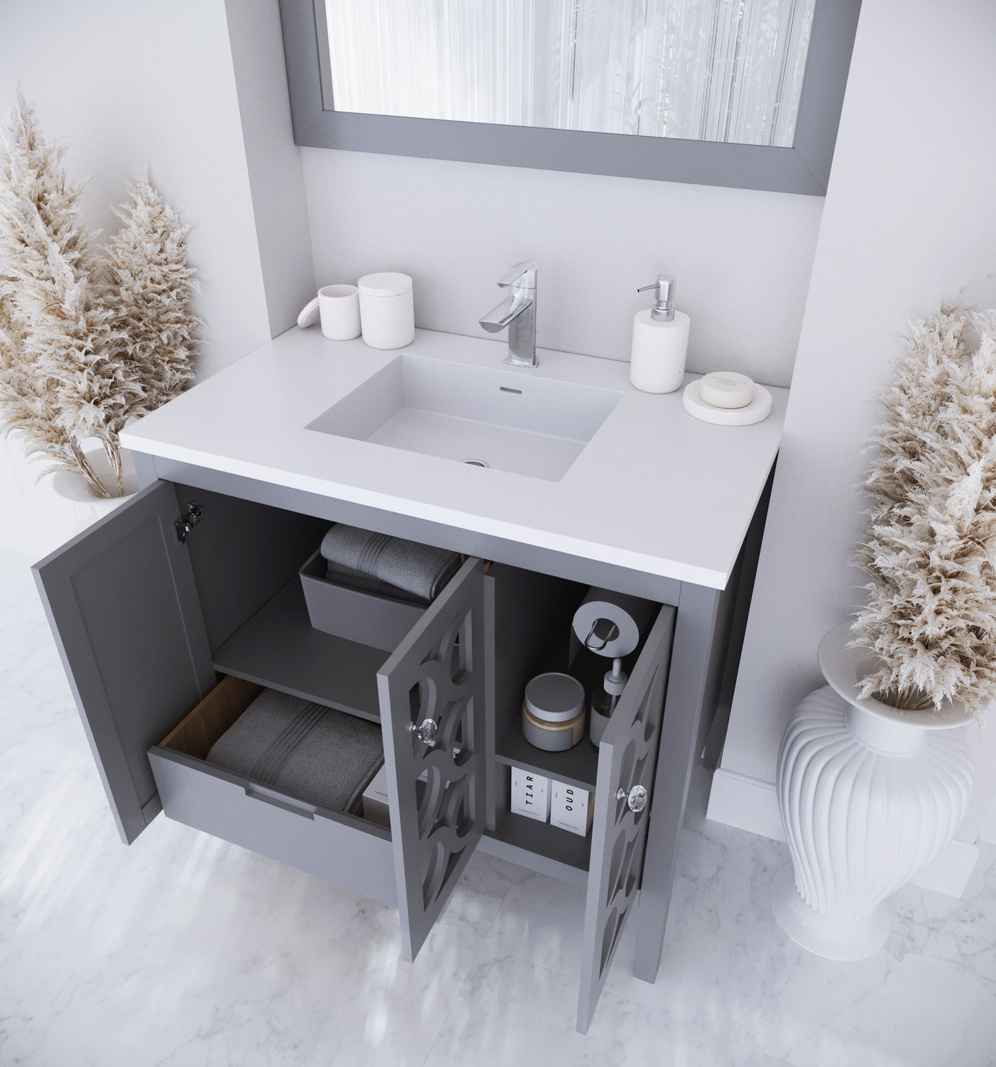 Laviva Mediterraneo 36" Grey Bathroom Vanity Set