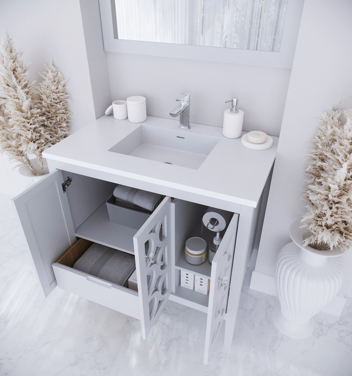 Laviva Mediterraneo 36" White Bathroom Vanity Set