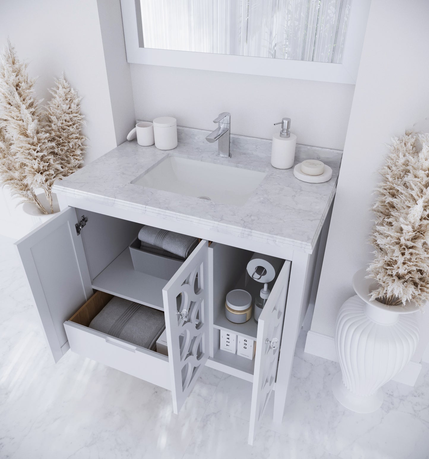 Laviva Mediterraneo 36" White Bathroom Vanity Set