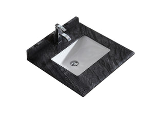 Laviva Forever Black Wood Marble Countertop, Sink, 24" 