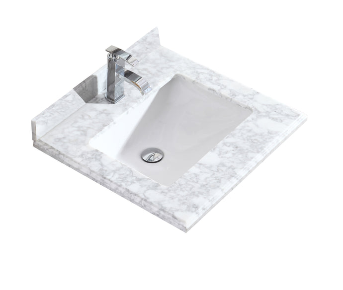Laviva Forever White Carrara Marble Top, Sink, 24