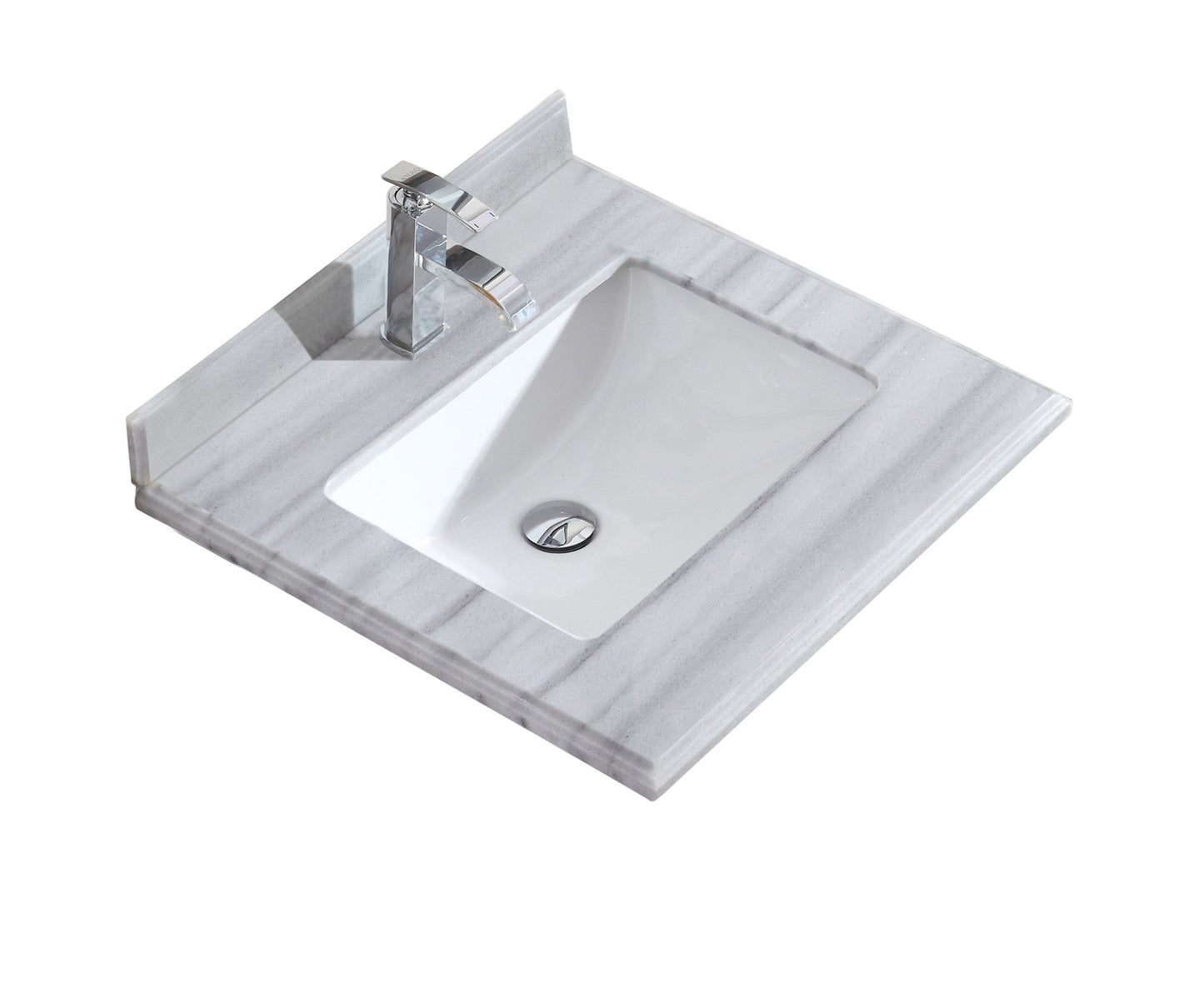 Laviva Forever White Stripes Marble Top, Sink, 24"