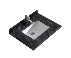 Laviva Forever Black Wood Marble Countertop, Sink, 30"