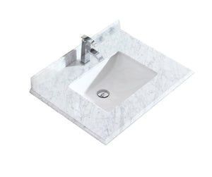 Laviva Forever White Carrara Marble Top, Sink, 24", 30", 36", 42", 48"