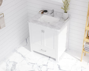Laviva Forever White Carrara Marble Top, Sink, 24", 30", 36", 42", 48"