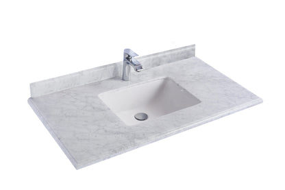 Laviva Forever White Carrara Marble Top, Sink, 24", 30", 36", 42", 48"