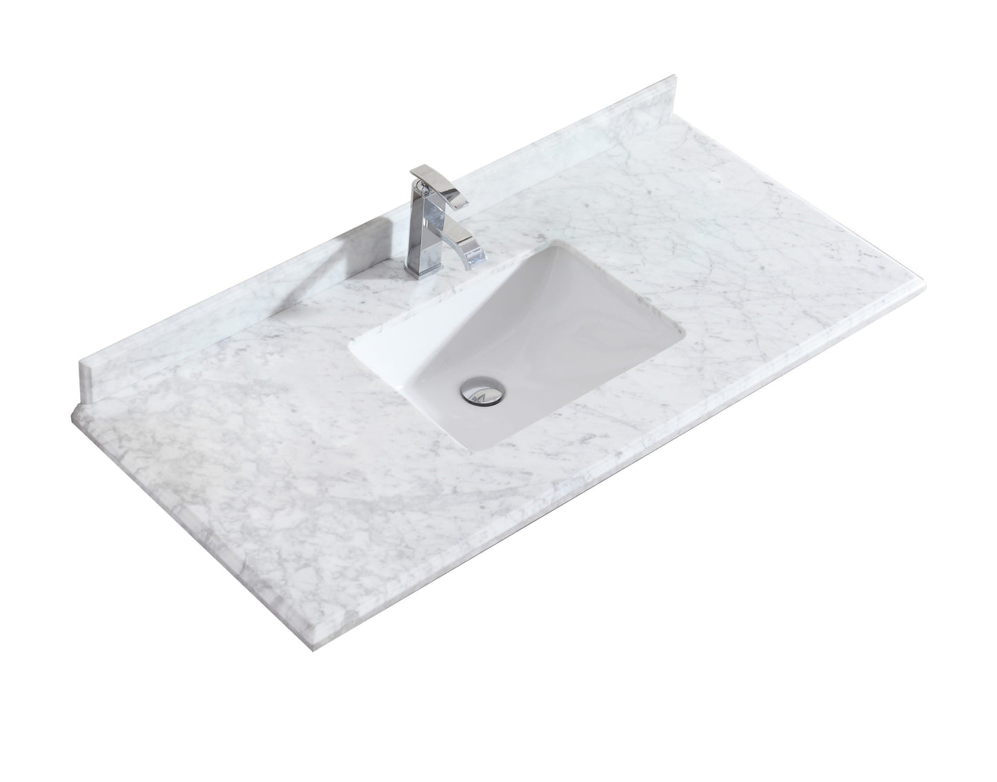 Laviva Forever White Carrara Marble Top, Sink, 24", 30", 36", 42", 48"