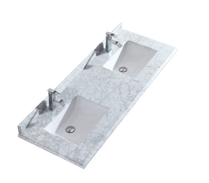 Laviva 60" White Carrara Countertop, Single Hole, Rectangular Sink 313SQ1H-60-WC