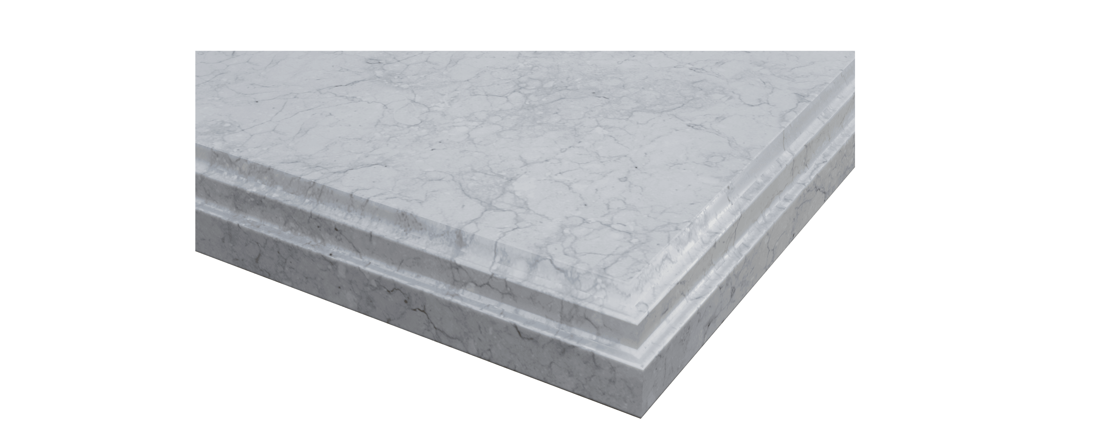 Laviva 60" White Carrara/Stripes Marble Countertop, Single Hole, Rectangular Sink