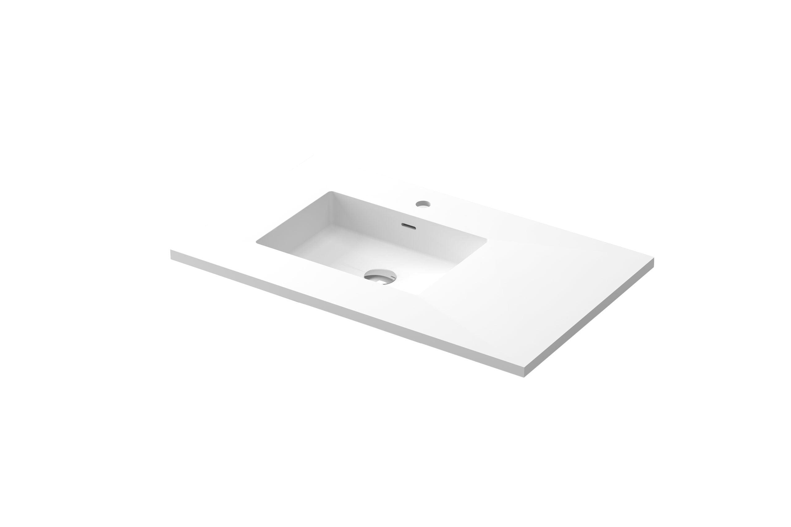 Laviva Forever VIVA Stone 36" Solid Surface Countertop, Left Sink