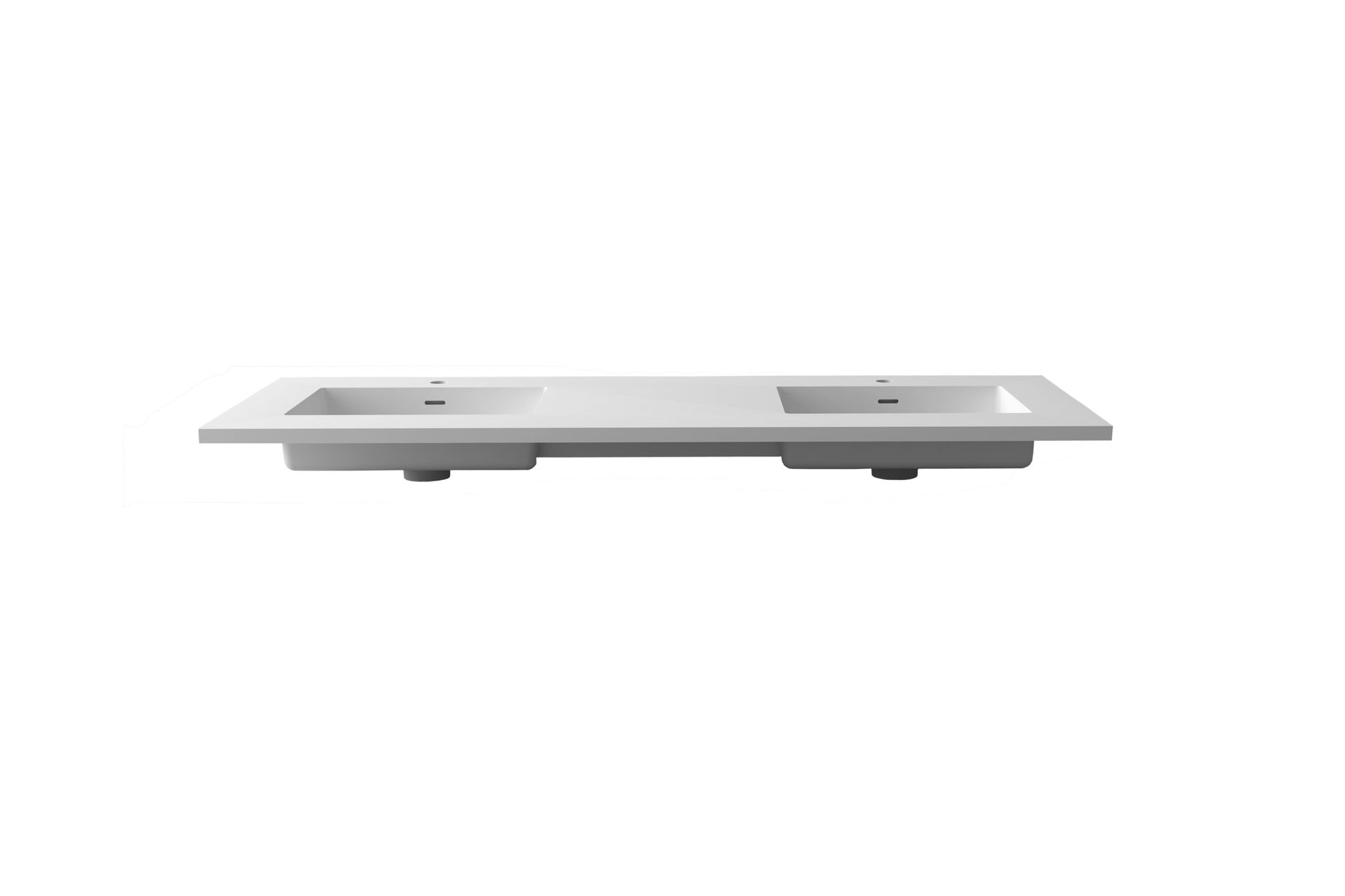 Laviva Forever VIVA Stone Matte White Top Double sinks, 60",  side