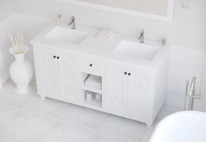 Laviva Forever VIVA Stone Matte White Top Double sinks, 60", 72"