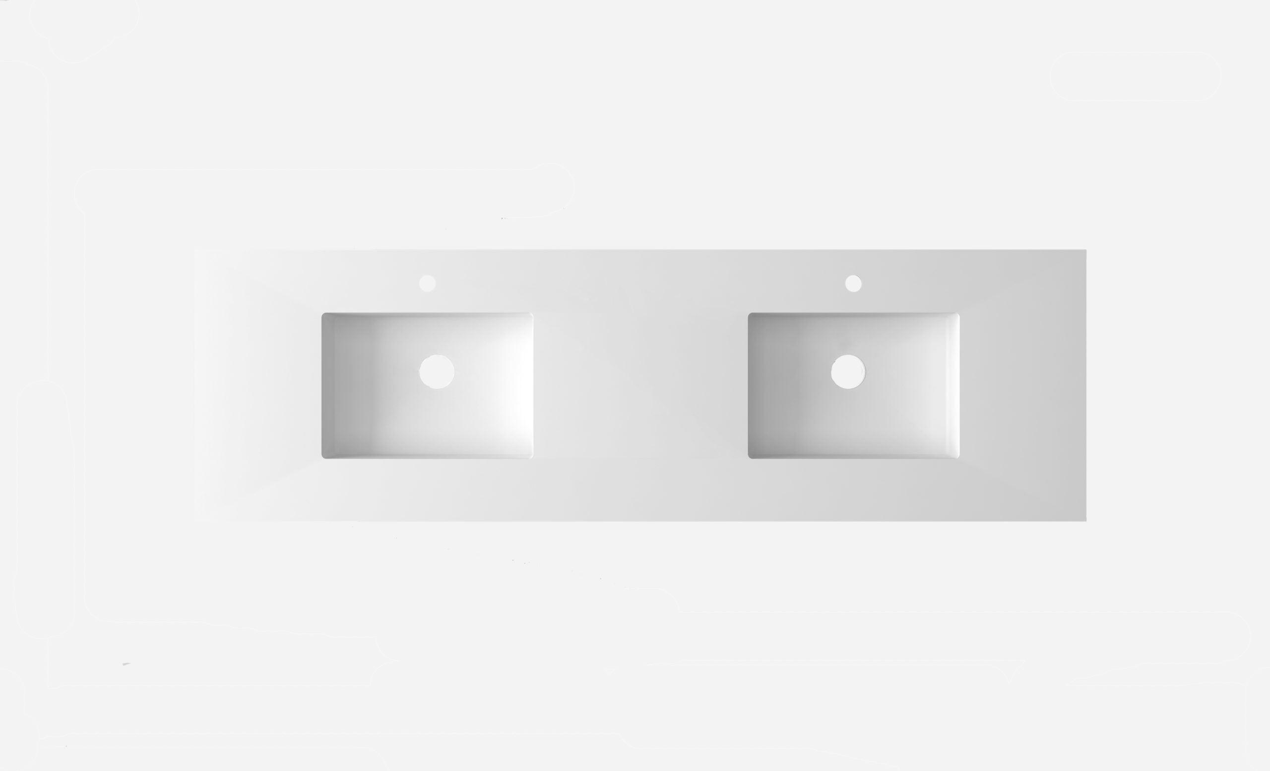 Laviva Forever VIVA Stone Matte White Top Double sinks, 72", up