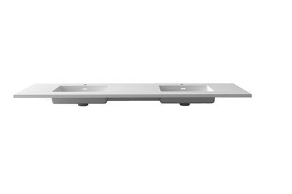 Laviva Forever VIVA Stone Matte White Top Double sinks, 72", side