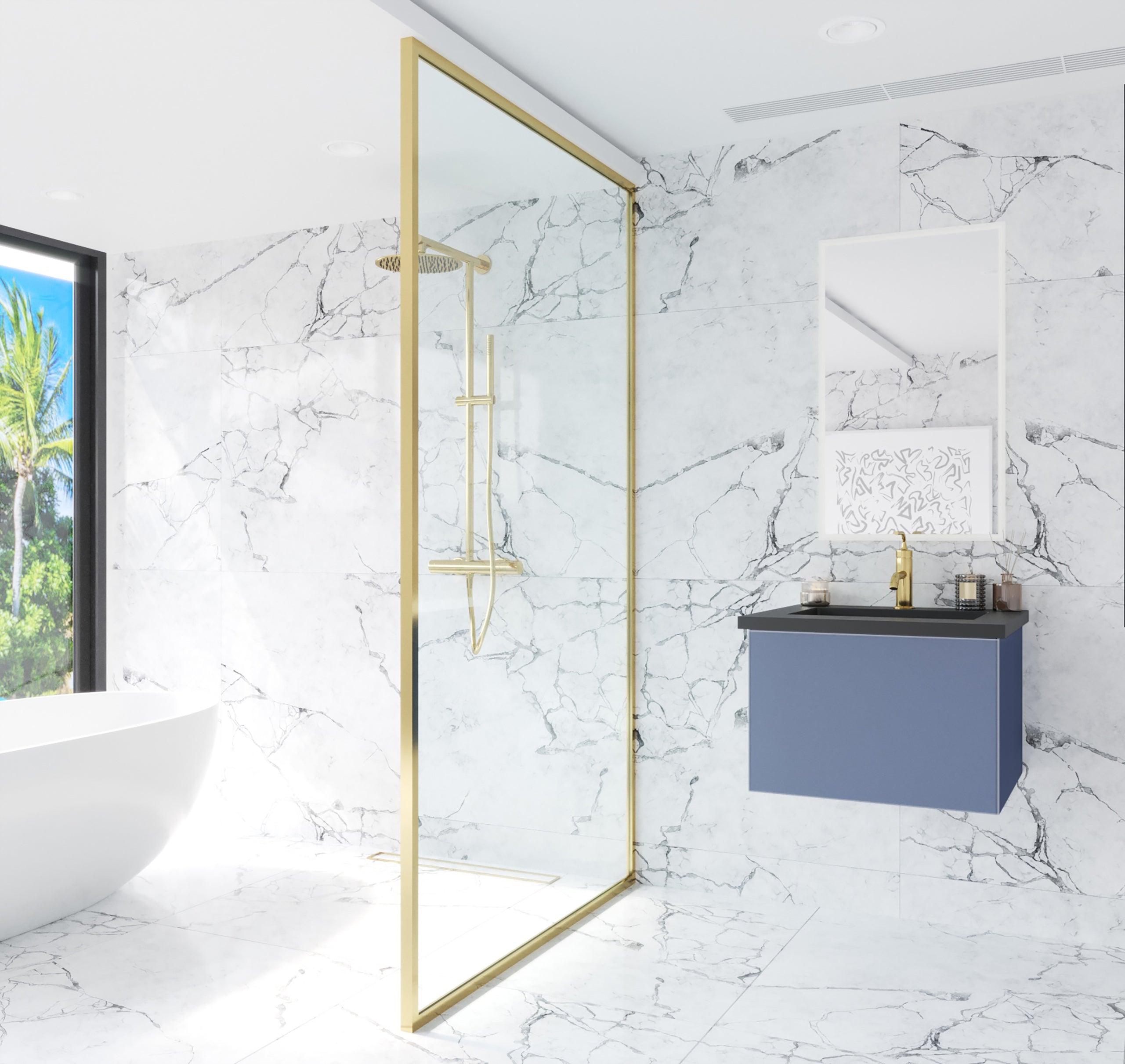 Vitri Nautical Blue Vanity, Black Top, 313VTR-24NB-MB, 24" side