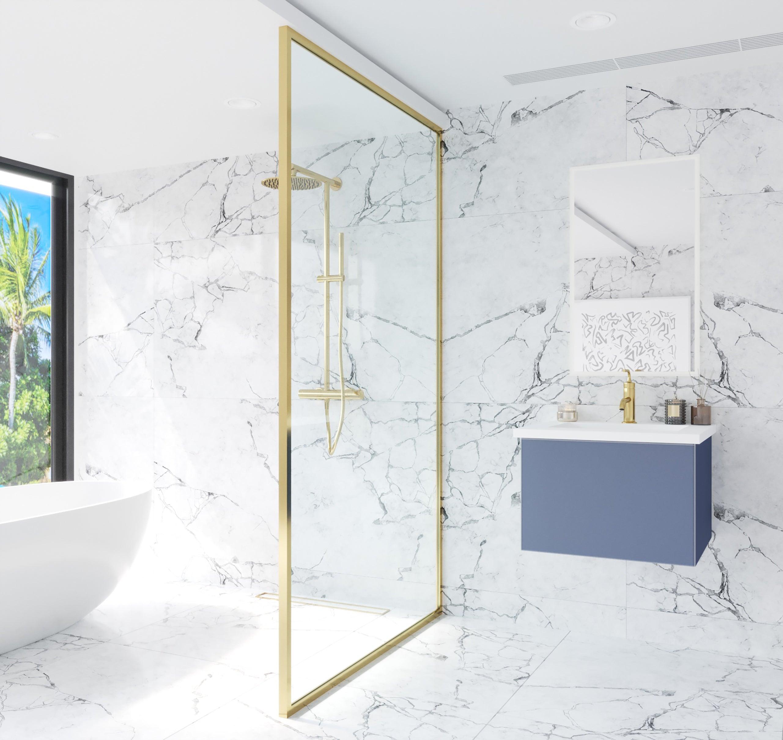 Vitri Nautical Blue Vanity, White Top, 313VTR-24NB-MW, 24" side