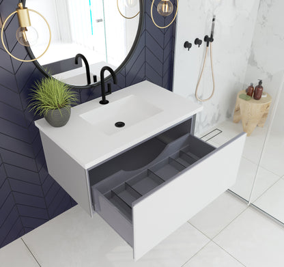 Laviva Vitri Cloud White Vanity 313VTR-CW-MW, VIVA Stone Matte White