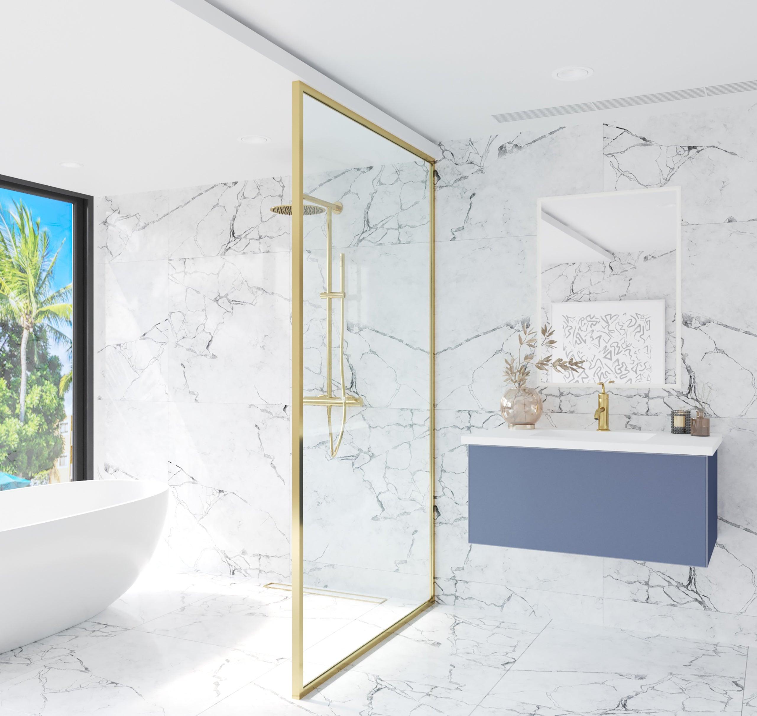 Vitri Nautical Blue Vanity, White Top, 313VTR-36NB-MW, 36" side