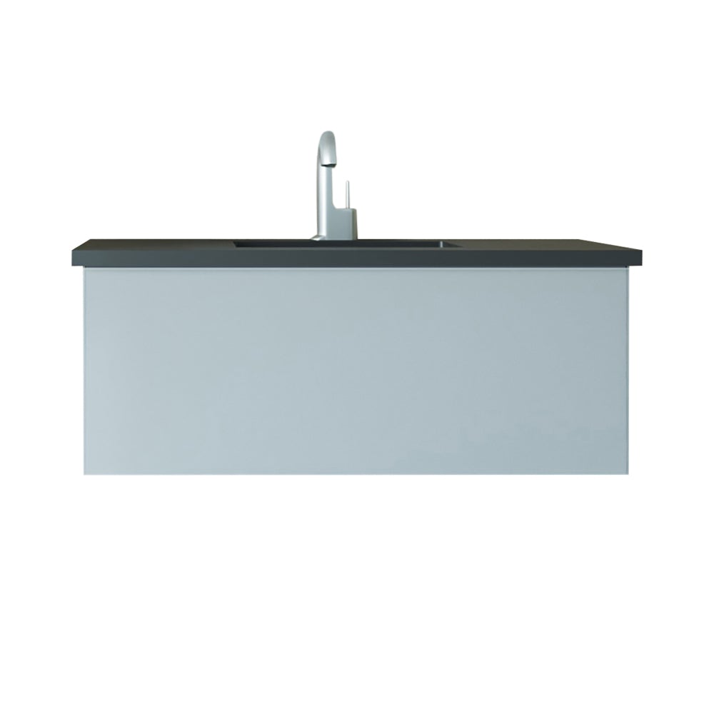 Vitri Fossil Grey Vanity, Black Top, 313VTR-42FG-MB, 42