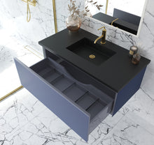 Load image into Gallery viewer, Vitri Nautical Blue Vanity, Black Top, 313VTR-42NB-MB, 42&quot; open