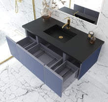 Load image into Gallery viewer, Vitri Nautical Blue Vanity, Black Top, 313VTR-48NB-MB, 48&quot; open