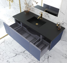 Load image into Gallery viewer, Vitri Nautical Blue Vanity, Black Top, 313VTR-54NB-MB, 54&quot; open
