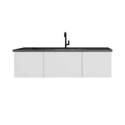 Vitri Cloud White Single Sink Vanity 313VTR-60CCW-MB, 60" 