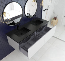 Load image into Gallery viewer, Laviva Vitri 313VTR-60DCW-MB Cloud White 60&quot; Double Vanity, Matte Black Top Up