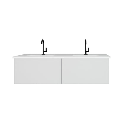 Vitri Cloud White Double Bath Vanity set, 313VTR-60DCW-MW, 60" 