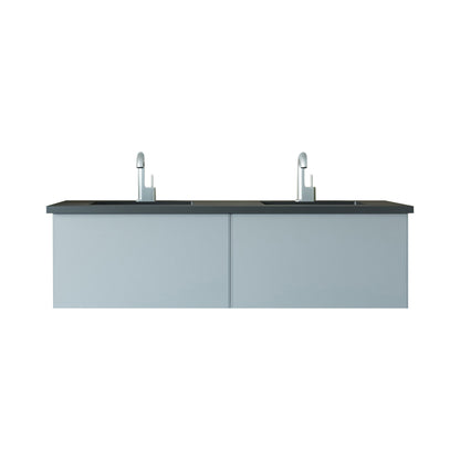 Vitri Fossil Grey Double Bath Vanity set, 313VTR-60DFG-MB, 60" 