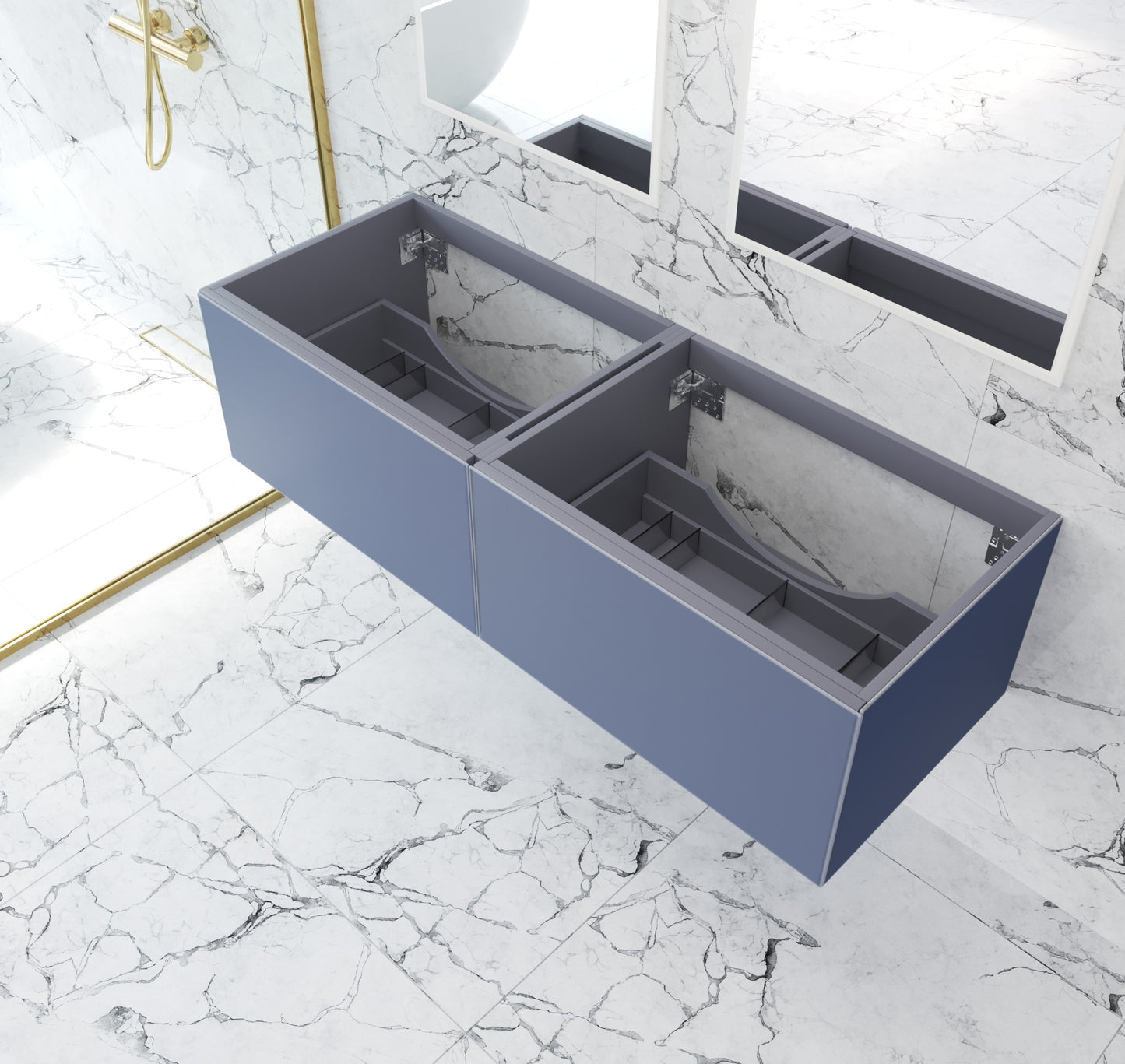 Laviva Vitri 313VTR-DNB Nautical Blue Double Bath Cabinet 60" / 72"