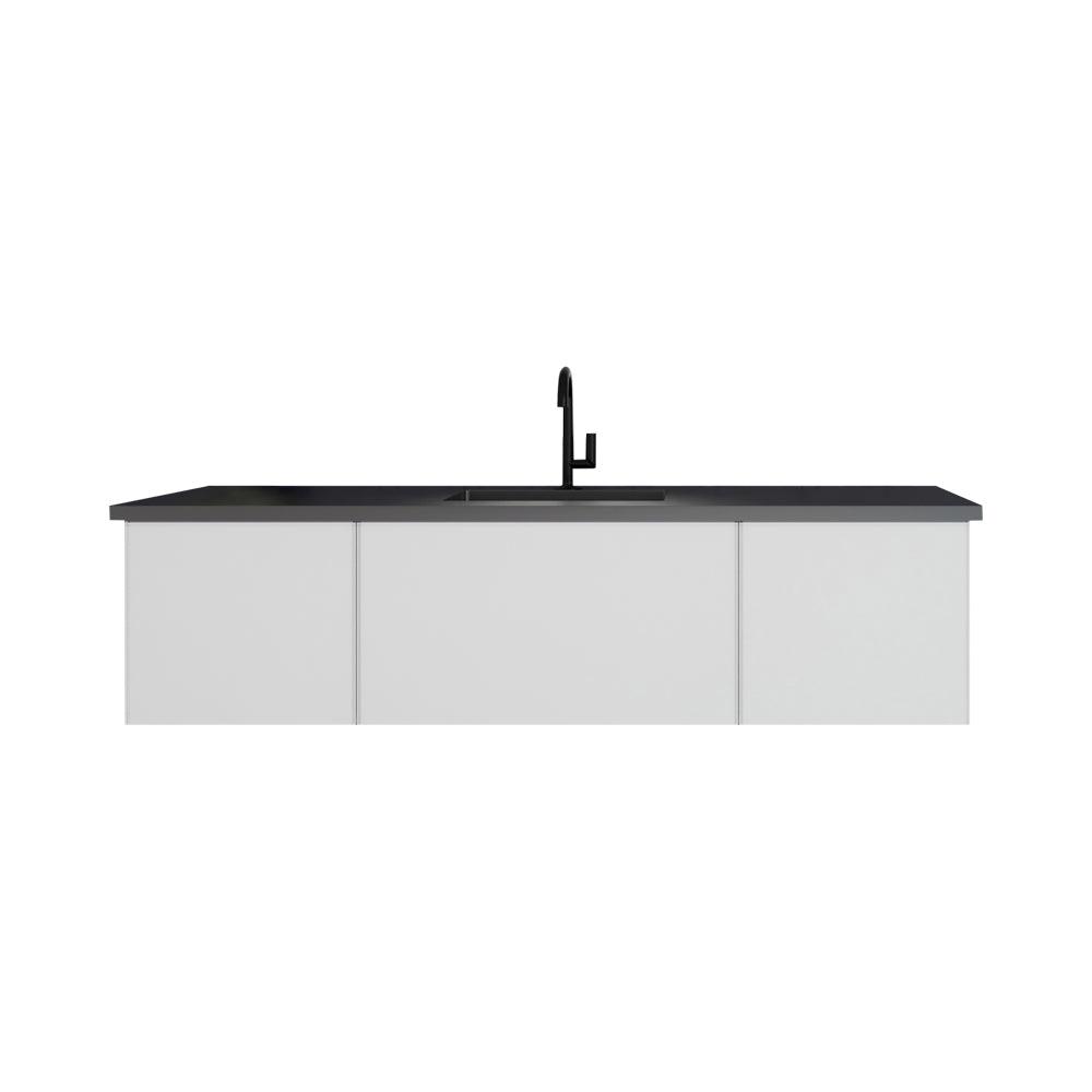 Vitri Cloud White Single Sink Vanity 313VTR-66CW-MB,  66" 