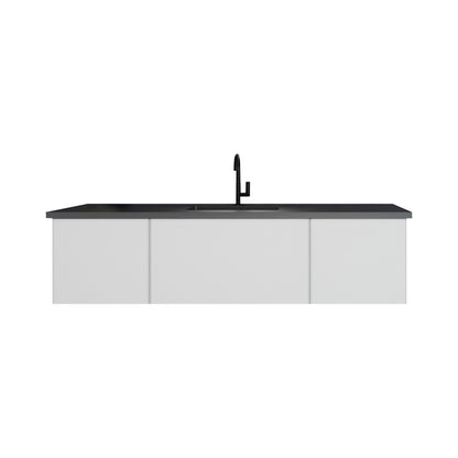 Vitri Cloud White Single Sink Vanity 313VTR-66CW-MB,  66" 